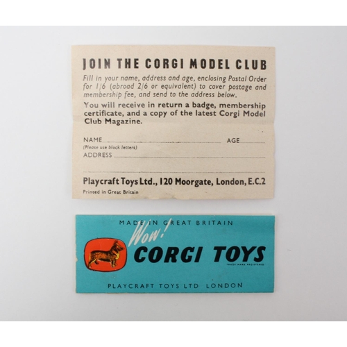 13 - Corgi Toys 204 Rover 90 Saloon, light grey body, flat spun hubs, boxed with 'Join The Corgi Model Cl... 