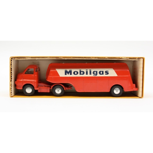 144 - Corgi Toys 1110 Bedford 'S' Tanker 'MOBILGAS', red articulated body, shaped spun hubs, boxed with in... 