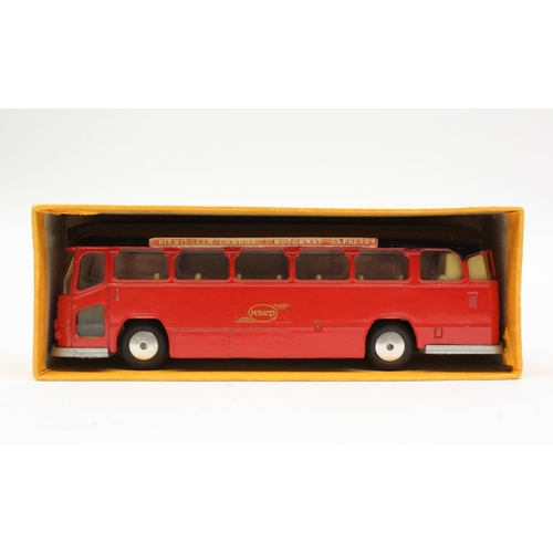 146 - Corgi Toys 1120 Midland Motorway Express coach, red body, black roof, flat spun hubs, lemon yellow i... 