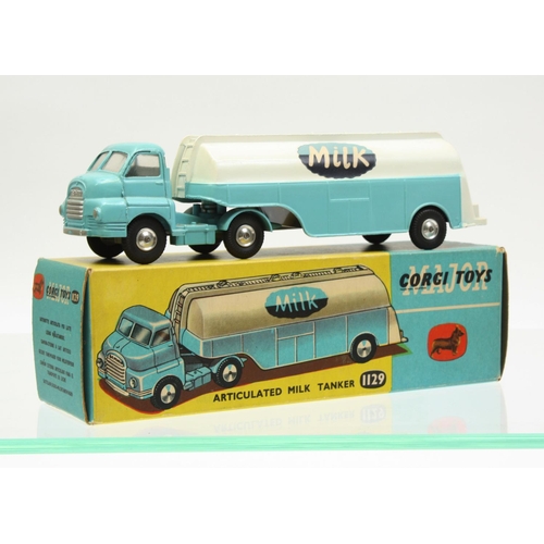 147 - Corgi Toys 1129 Bedford 'S' Tanker 'MILK', light blue and white body, boxed with inner cardboard pac... 