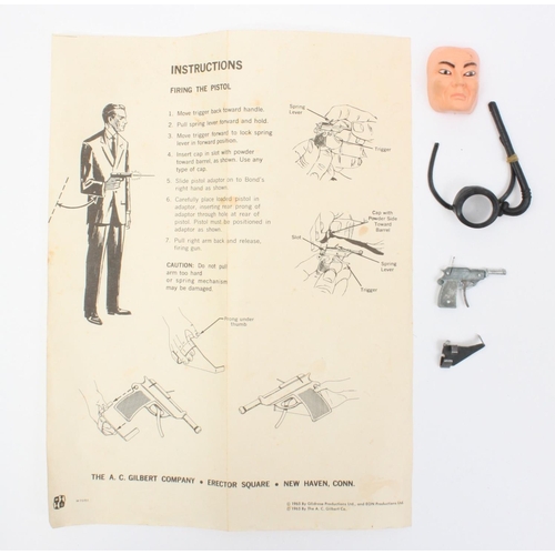 218 - A.C. Gilbert Co James Bond 007 action figure, Sean Connery in Thunderball, working spring mechanism ... 