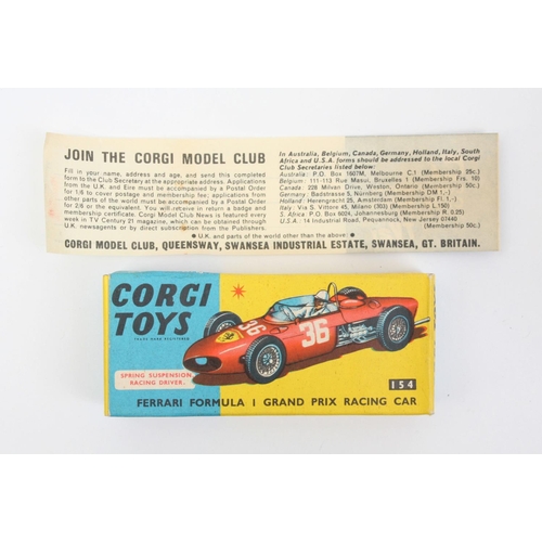 3 - Corgi Toys 154 Ferrari Formula 1 Grand Prix racing car, red body, Ferrari logo and racing number '36... 