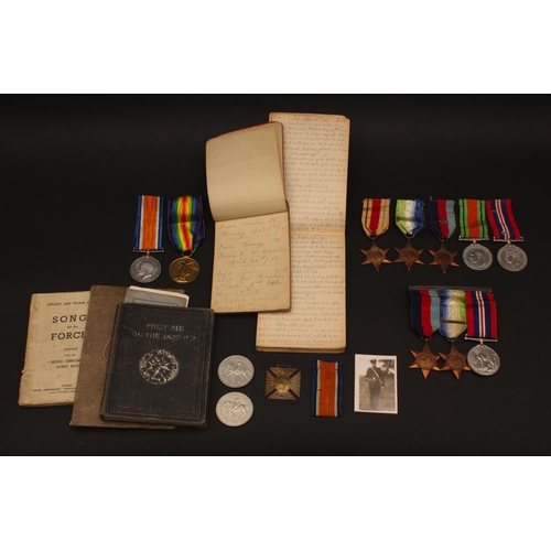 302A - World War One, Pair, M2-183608 PTE F.F. WHEATLEY A.S.C., with extensive hand written daily account o... 