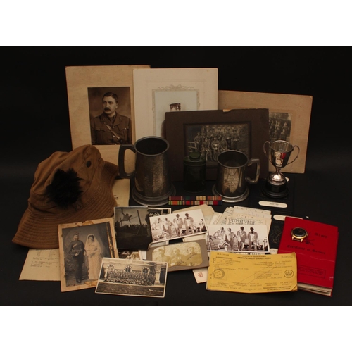 314 - Militaria, including ribbon bar and papers for 4455630 Regimental Sergeant Major Albert Smith Shephe... 