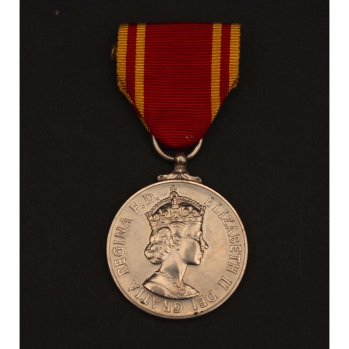 318 - Medal, Fire Brigade Long Service, Elizabeth II, SUB OFFR GEORGE O ATKINSON, mounted for wear