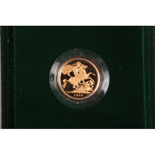 349D - Coins, Great Britain, Royal Mint, Proof Gold Sovereign, 1980, boxed as issued