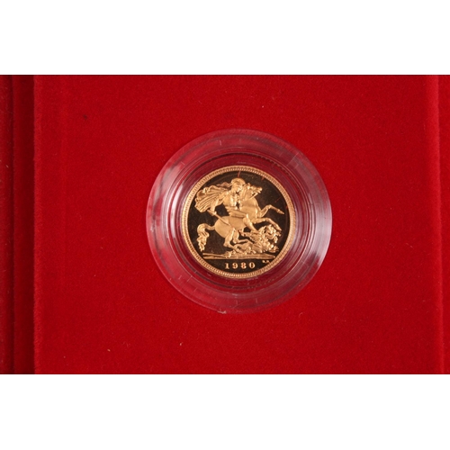 349F - Coins, Great Britain, Royal Mint, Proof Gold Half Sovereign, 1980, boxed as issued