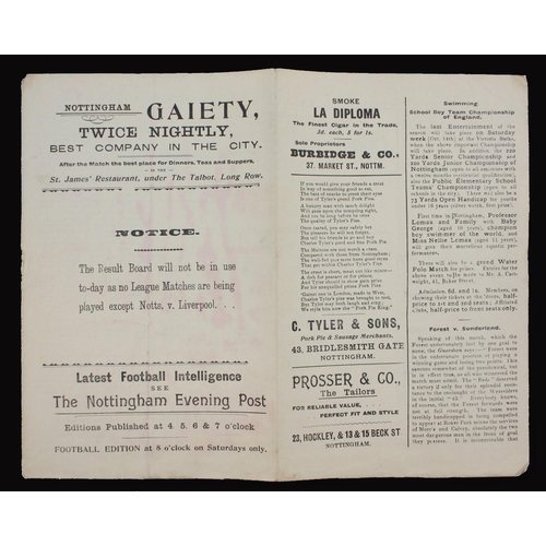 351 - Sport, Football, Programme, 1897, Notts County home game v Preston North End, Oct 7, single sheet, 1... 