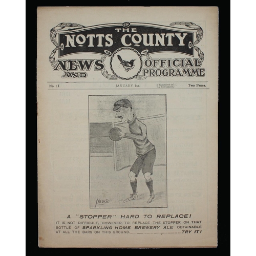 361 - Sport, Football, Programme, 1921, No.11, Notts County home game v Blackpool, January 1st, 12 sides, ... 