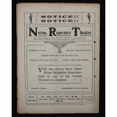 371 - Sport, Football, Programme, 1921, No.4, Notts County home game v Fulham, September 24th, 12 sides, t... 