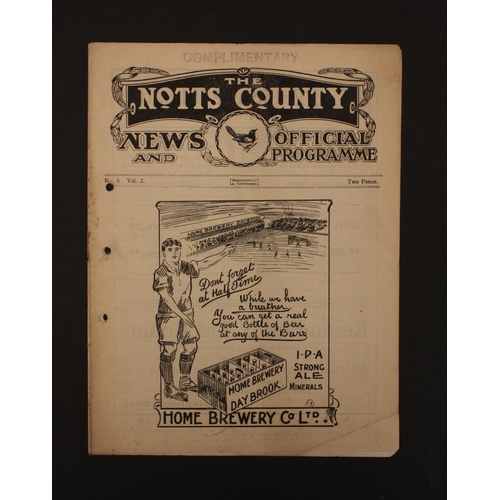 373 - Sport, Football, Programme, 1921, No.6, Complimentary Notts County home game v Blackpool, October 8t... 