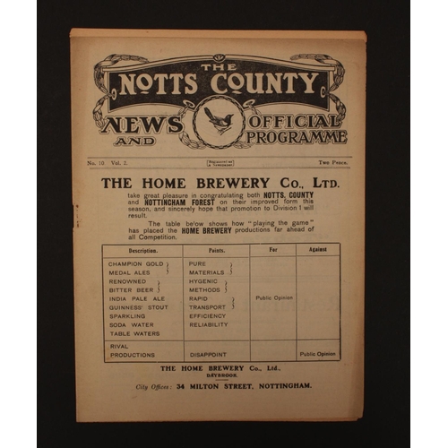 375 - Sport, Football, Programme, 1921, No.10, Notts County home game v Leeds United, December 3rd, 12 sid... 