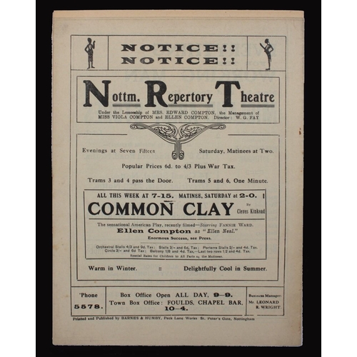 379 - Sport, Football, Programme, 1922, No.16, Notts County home game v Bradford City, February 1st, 12 si... 