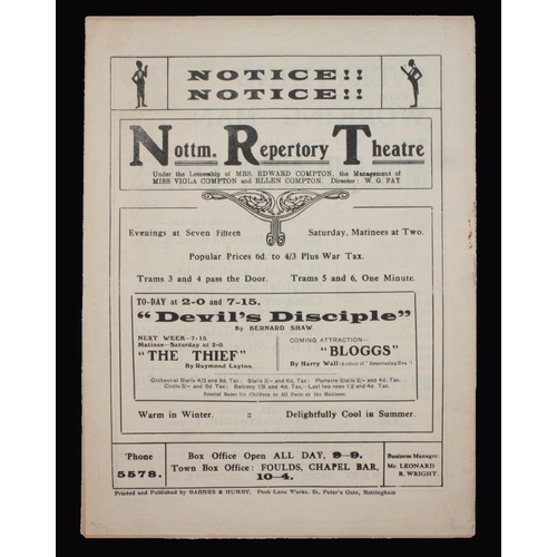 381 - Sport, Football, Programme, 1922, No.19, Notts County home game v Aston Villa, March 4th, 12 sides, ... 