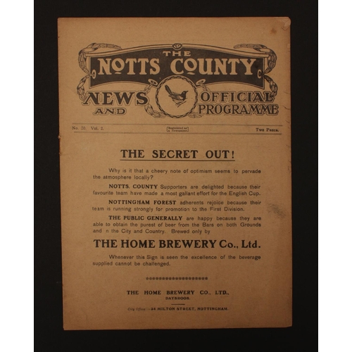 382 - Sport, Football, Programme, 1922, No.20, Notts County home game v West Ham United, March 29th, 12 si... 