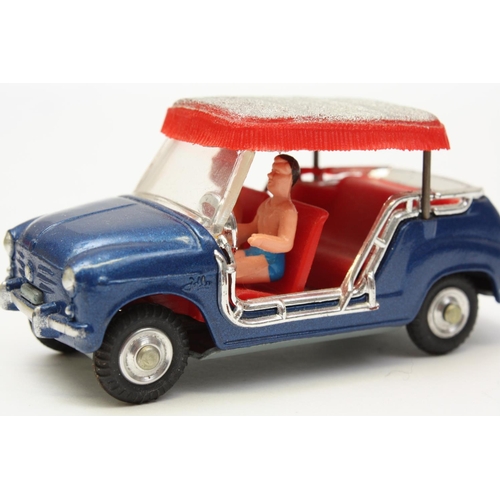 58 - Corgi Toys 240 Ghia Fiat 600 Jolly, metallic blue body, silver and red roof, two plastic figures, sp... 