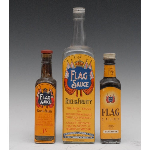 702 - Fardon's Vinegar Co Ltd - an early 20th century square glass bottle, Flag Sauce, the label printed w... 