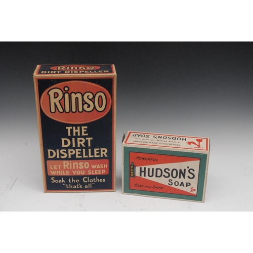 847 - Soap - an early 20th century rectangular cardboard packet, Hudson's Soap; another, Rinso (2)