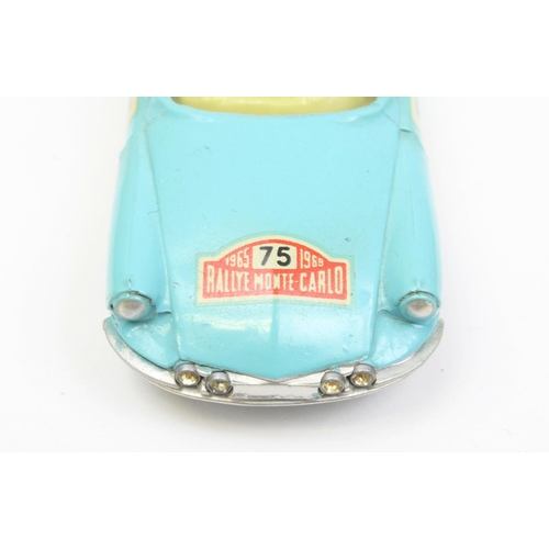 85 - Corgi Toys 323 Citroen D.S.19 in Monte Carlo trim, pale blue body, white roof, lemon yellow interior... 