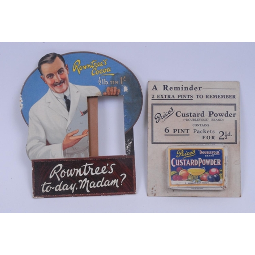 867 - Price's Custard Powder- a 3d easel cardboard advertising show card, printed in colours, with box of ... 