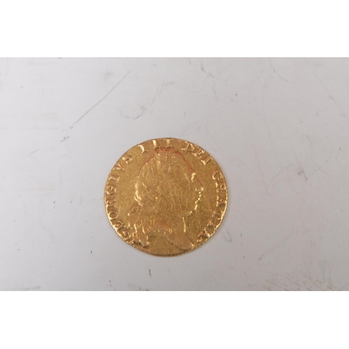 2087 - Coins, Great Britain, Gold, George III, Guinea, 1794, edge mount removed, almost Fine - Fine