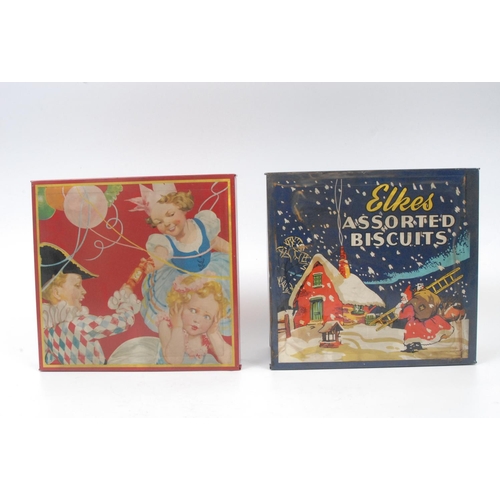 414 - The International Biscuit Co Ltd - an early to mid 20th-century square biscuit tin, Festive Assortme... 