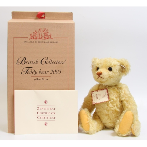 331 - Steiff 2003 British Collectors' teddy bear 2003, yellow, limited edition 01002/4000 pieces, trademar... 