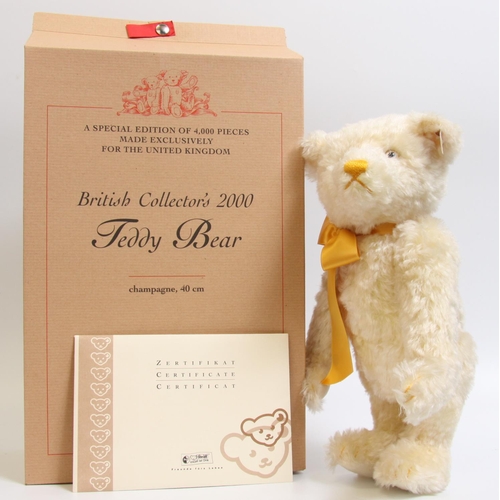333 - Steiff 2000 British Collectors' teddy bear, limited edition 01348/4000 pieces, trademark Steiff butt... 