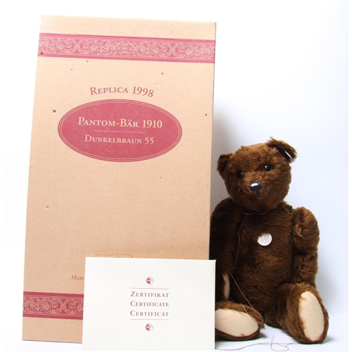 335 - Steiff 1910 Pantom bear replica 1998, limited edition of 00573/4000 pieces, trademark button to ear ... 