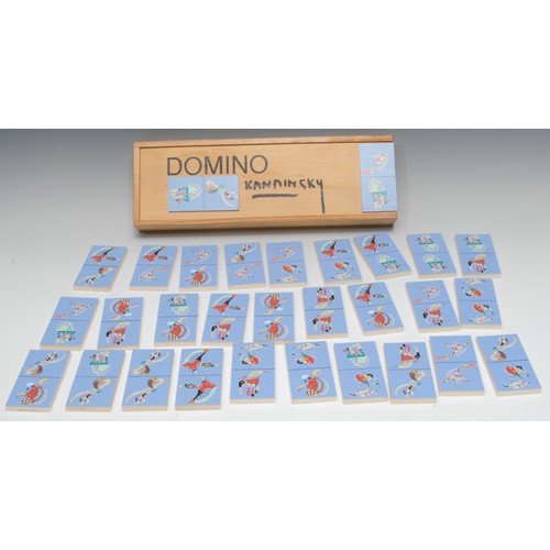 2092 - A Limited Edition Kandinsky domino set, comprising twenty eight wooden rectangular domino tiles, eac... 