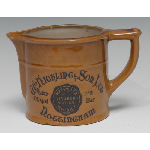 2166 - Advertising, Breweriana - a Lovatt's Langley brown glazed stoneware water jug, Wm Hickling & Sons No... 