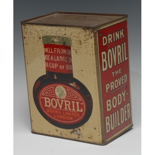 2177 - Advertising, Bovril ltd – an early 20th century rounded rectangular tin, printed in polychrome with ... 