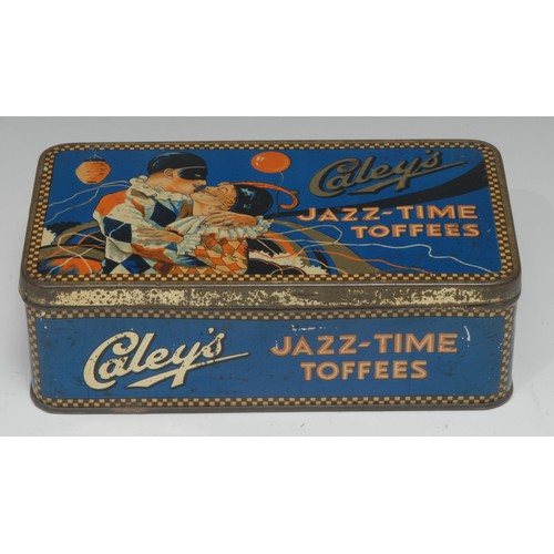 2180 - Advertising, Caley’s – a 1920’s Art Deco style rounded rectangular shaped toffee tin, the hinged lid... 