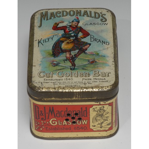 2192 - Advertising, Tobacciana & Smoking, D&J Macdonald – a late 19th century/early 20th century rounded re... 