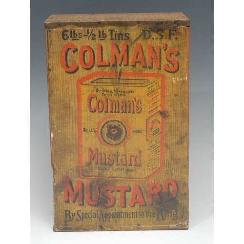 2198 - Advertising, Colman’s Mustard – an early 20th century rectangular pine promotional retailer’s displa... 