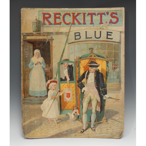 2213 - Advertising, Reckitt’s Blue – a 19th century rectangular pictorial showcard, depicting a young arist... 