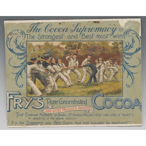 2214 - Advertising, Fry’s Cocoa – a rare and scarce late 19th century rectangular pictorial showcard, depic... 