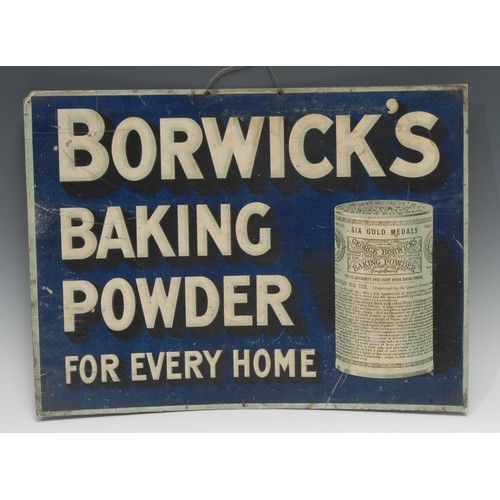 2215 - Advertising, Borwick’s – a late 19th century rectangular hanging showcard, illustrated with a tin of... 