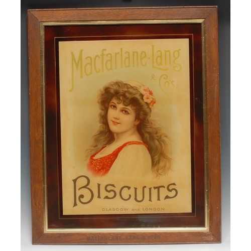 2220 - Advertising, Macfarlane Lang & Co – a late 19th century rectangular pictorial crystoleum type showca... 