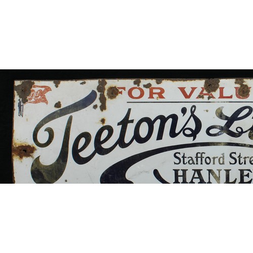 2239 - Advertising, Staffordshire Interest – a large early 20th century rectangular shaped pictorial enamel... 