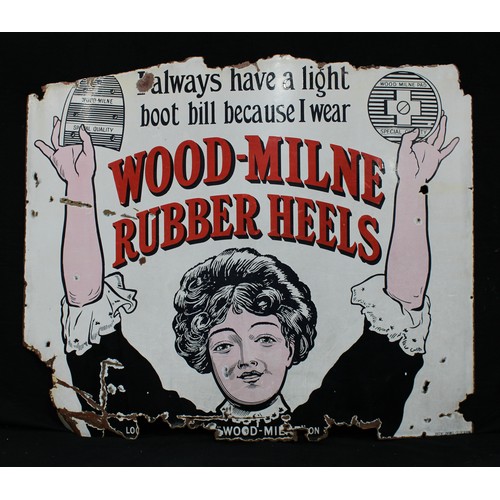 2241 - Advertising, Wood-Milne – a large early 20th century rectangular shaped pictorial enamel sign, illus... 