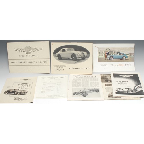 2254 - Automobilia, Aston Martin – an Aston Martin DB2 ‘Race-Bred Luxury’ monotone six page fold-out brochu... 