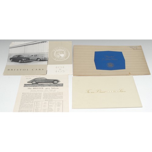 2256 - Automobilia, Bristol – a Bristol ‘The New Bristol 403 Saloon’ six page fold-out brochure; Bristol ‘2... 