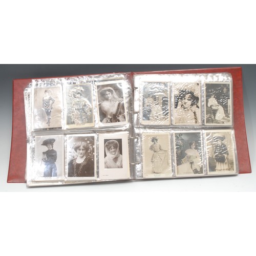 2257 - Postcards, Theatrical, mainly Edwardian, Actors and Actresses in album, including Gladys Cooper, Jea... 