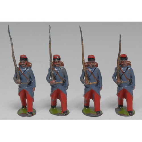 2383 - W Britain (Britains) four Paris Office versions of Infantrie de Ligne (French Line Infantry), each l... 