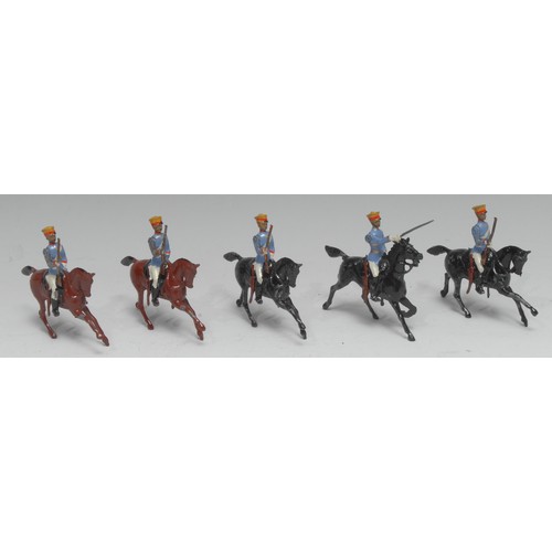 2386 - W Britain (Britains) No.135 Japanese Cavalry, comprising of five mounted lead figures including offi... 