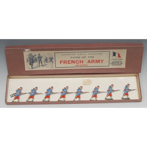 2405 - BMC Series (Britannia Model Co) French Army Infantry, comprising of eight lead advancing infantrymen... 