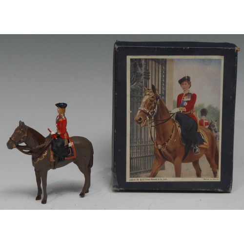 2411 - Benbros (England) lead model of HM the Queen Elizabeth II in Trooping the Colour uniform, mounted on... 