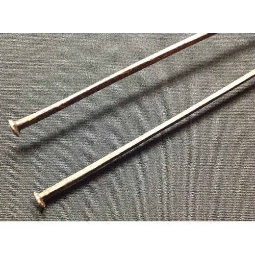 63 - A pair of German made Fencing Foils. Both with 87cm long blades, maker marked 