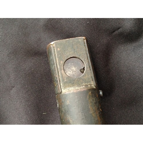 71 - WW1 British military trench periscope, brass with beech handle, maker marked 